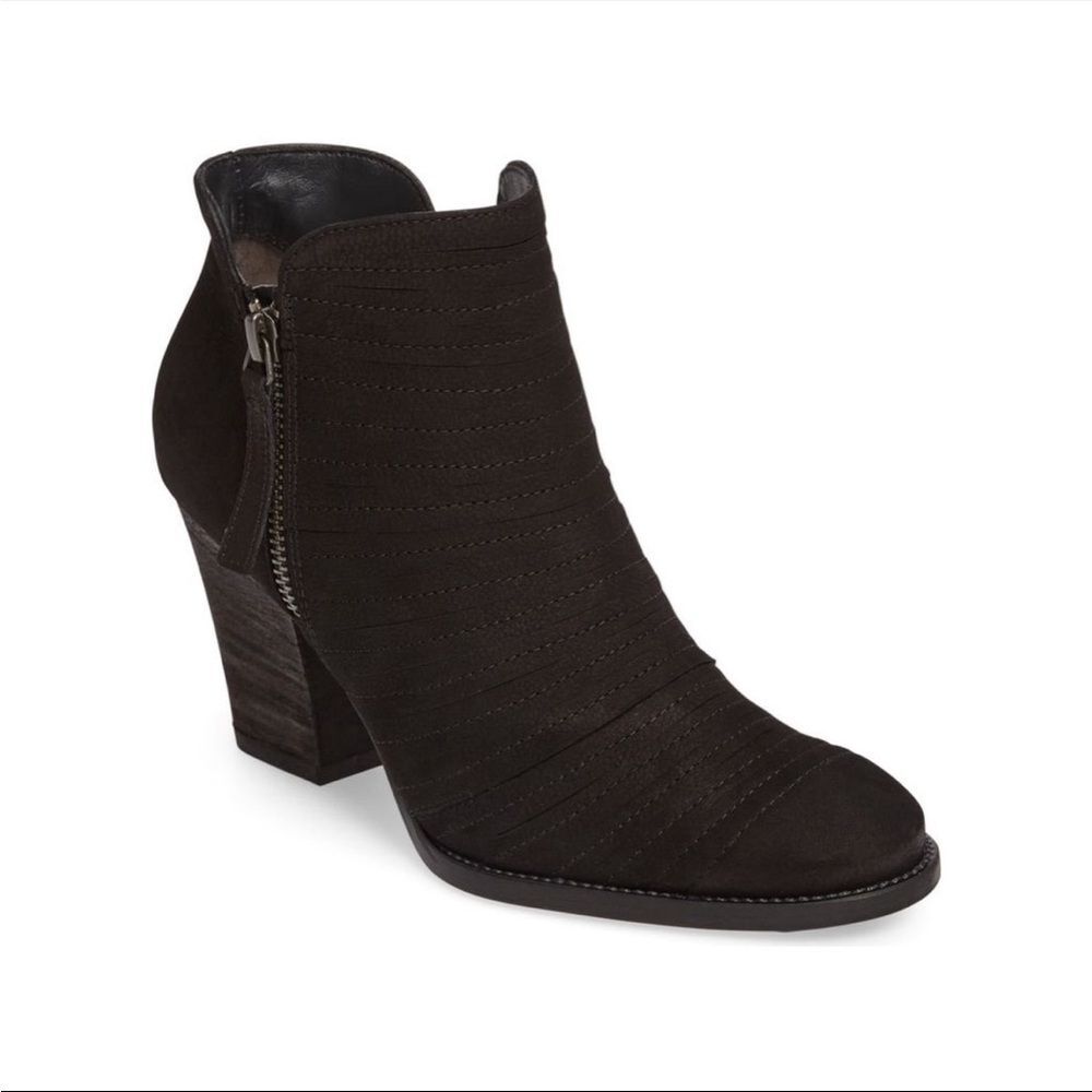 Paul Green Leather 'Malibu' Sliced Zip Up Heel Ankle Bootie